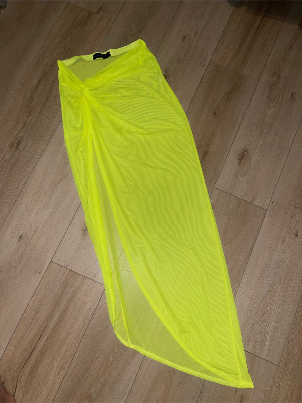 Sabora Neon Yellow Mesh Sarong Swim Cover-Up
